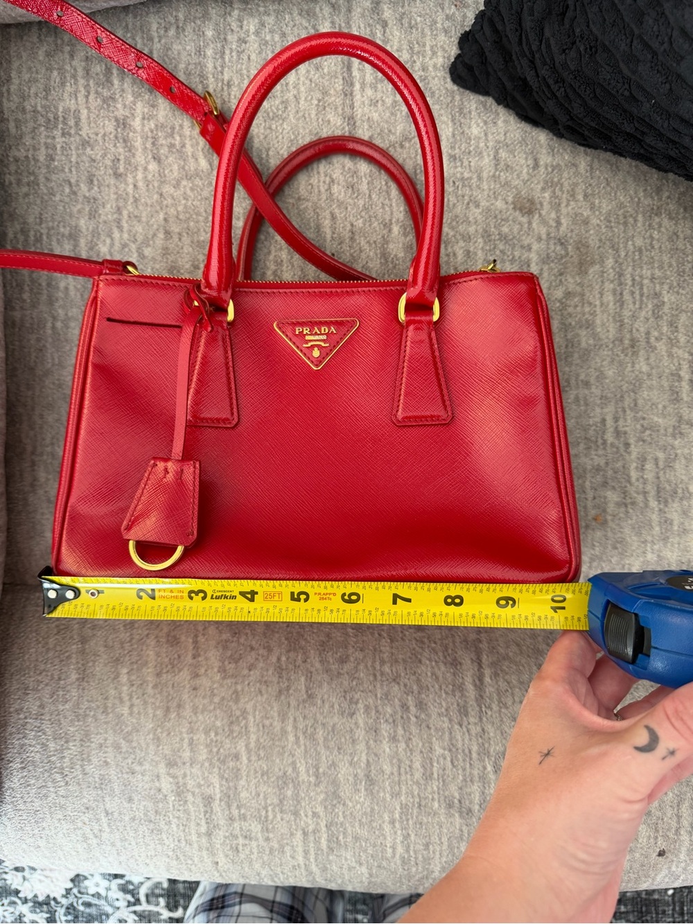 Prada Red Saffiano Patent Leather Top Handle/Shoulder/Crossbody - Picture 10 of 12